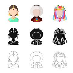 Vector illustration of imitator and resident icon. Set of imitator and culture vector icon for stock.