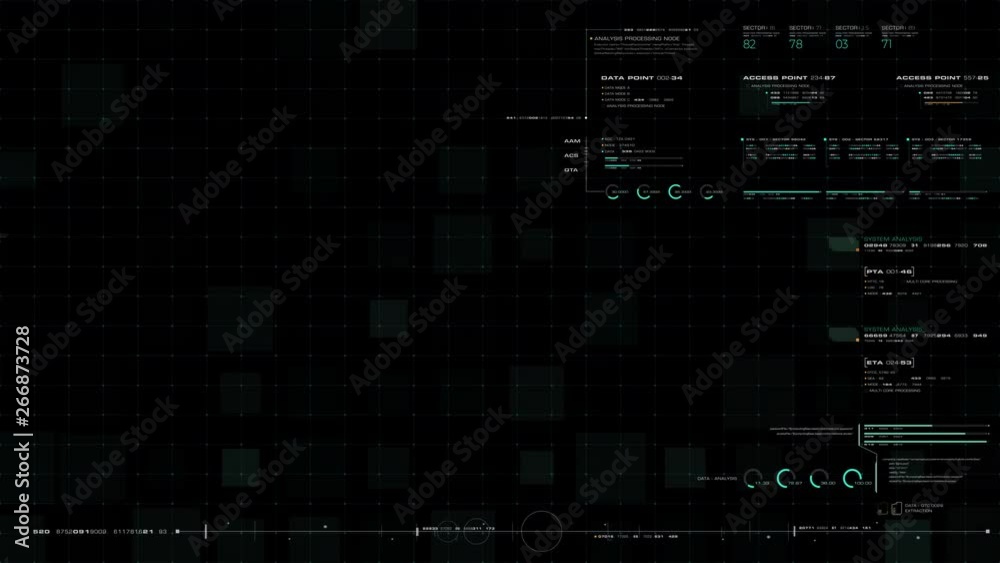 Poster Futuristic graphic user interface head up display screen blank template with digital data telemetry information display for graphic overlay