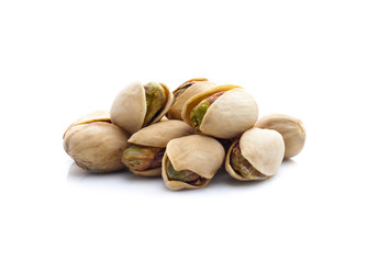 Pistachio nuts. Isolated on a white background
