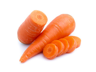 fresh carrots isolated on white background