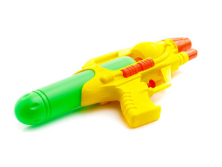 Plastic water gun isolated on white background