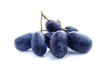 Black grapes, isolated on white