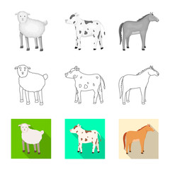 Vector illustration of breeding and kitchen  sign. Collection of breeding and organic  stock vector illustration.