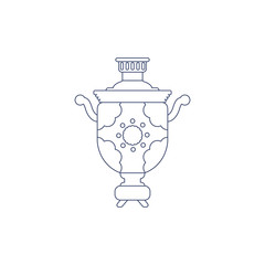 Vector samovar for coloring. Illustration for children coloring book