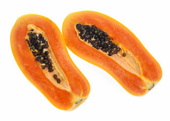 papaya isolated on a white background