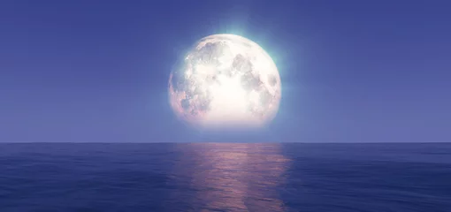 Printed kitchen splashbacks Full moon full moon at night abstract