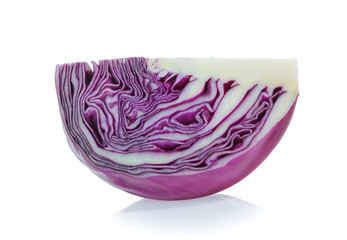 red cabbage isolated on white