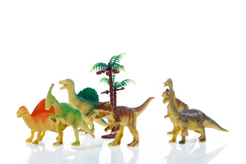 dinosaurs  on white background