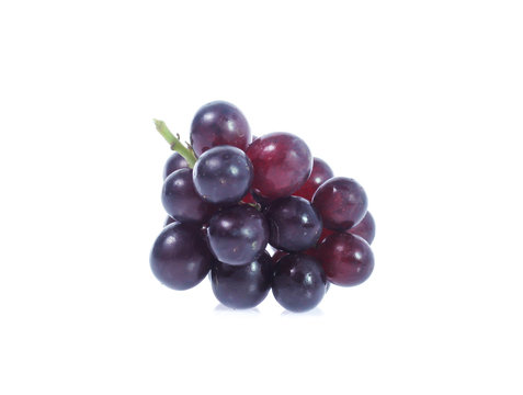 Red Grapes  Isolated On White