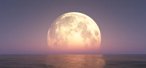 Deurstickers Volle maan volle maan & 39 s nachts abstract