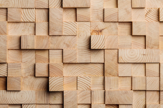 Background made of wooden cubes