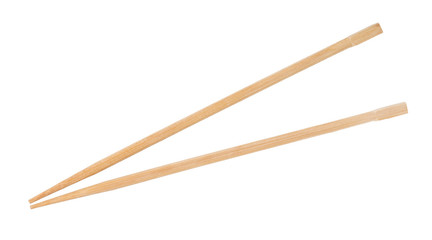 disposable beech wooden chopsticks isolated