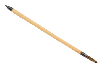 bamboo paint brush with brown colored tip isolated