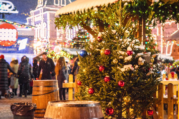 Festive Christmas illumination and decorations on streets