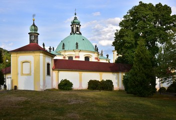 Fototapeta na wymiar Place of pilgrimage in Czech Kamenice Birth of Virgin Mary
