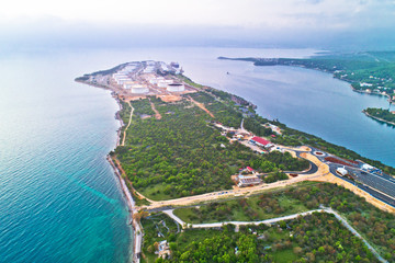 LNG terminal on Krk island aerial view