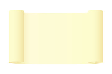 Paper scroll on white background.