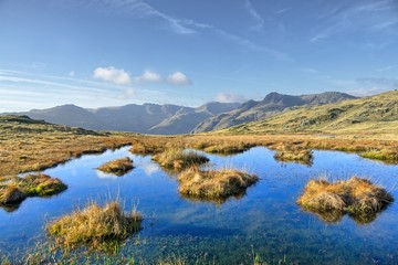 A small tarn on Silver Howe, a hill in the English Lake District.