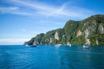 Phi Phi Islands is a famous a vacation spot in Thailand.