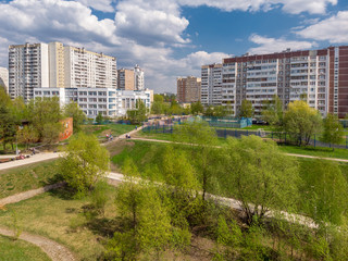 Cityscape in Zelenograd Administrative District in Moscow, Russia