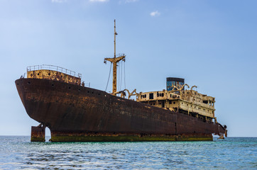 Ship wreck of Temple Hall near Arrecife, Lanzarote