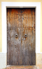old oak wooden doors