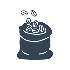 black icon filling bag, sack coffee beans