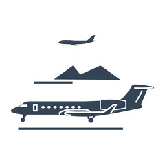 black icon private business jet