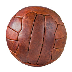 Image of retro leather soccer ball.