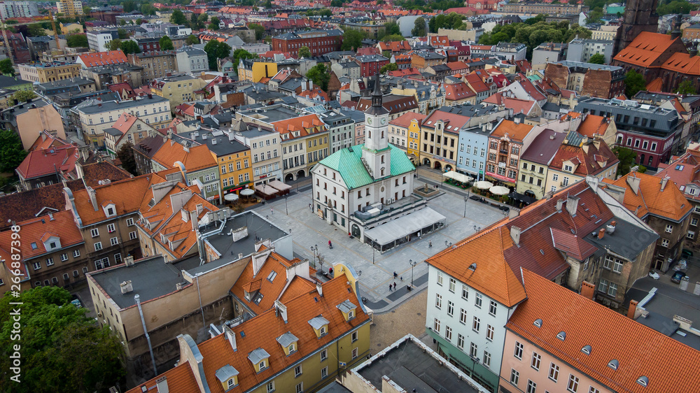 Wall mural city of gliwice - panorama of the city - market square