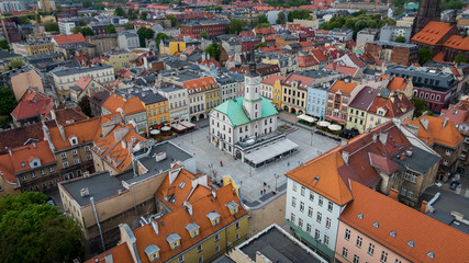 Fototapeta na wymiar city of Gliwice - panorama of the city - market square