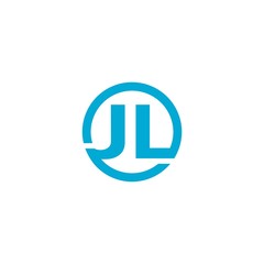 Blue JL Initial Letter Design Logo