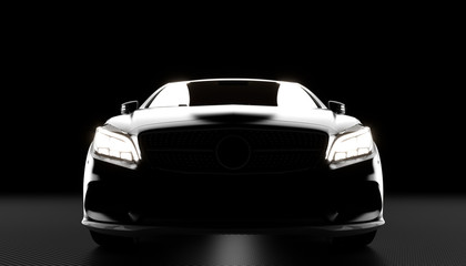 luxury car and carbon background
