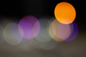 Bokeh on night, abstract background with circles
