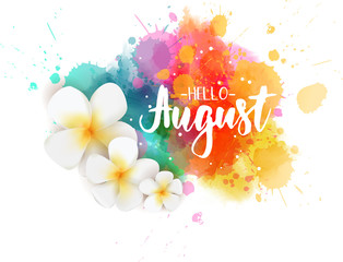 Hello August - floral summer concept background © Artlana