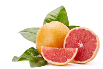 Ripe grapefruit on a white background.