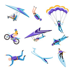 Extreme air and motor or water sport flying and jumping or riding