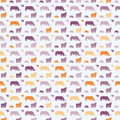 Seamless safari animals for kids wall art pattern