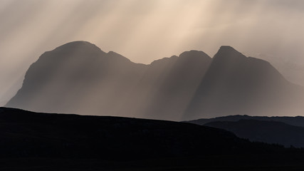 Crepuscular light over Suilven