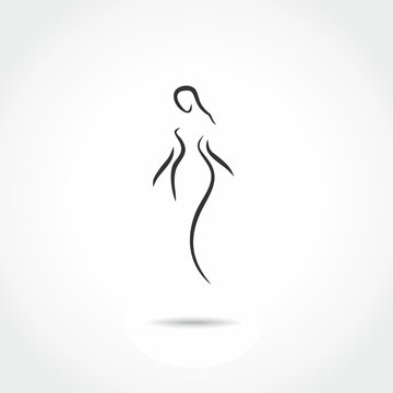 woman line illustration icon vector