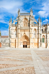 Obraz premium The facade of Batalha cathedral in Portugal (Europe)
