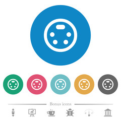 S-video connector flat round icons