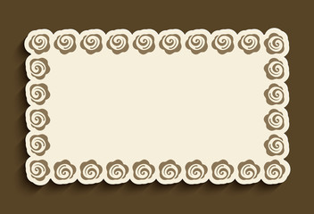 Vintage vector frame with floral border pattern. Elegant wedding invitation or save the date card design with place for text.