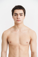 Fototapeta premium Portrait of a confident shirtless sportsman