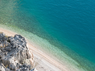 Scenic aerial view on hidden beach Nugal in Croatia