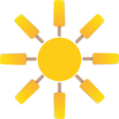 the ice cream formed in the figure of the sun