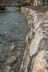 riverbank build from rocks