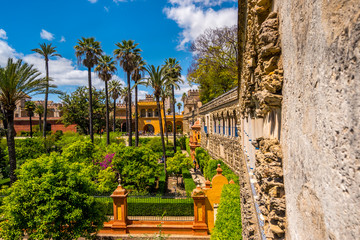 Fototapeta na wymiar Real Alcazar Gardens in Seville Andalucia Spain
