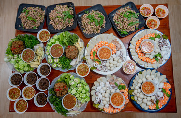 Thai food table set, Thai food