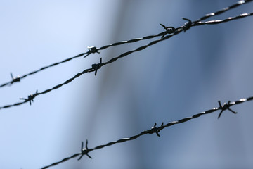 Detail of a fence with abstract background.